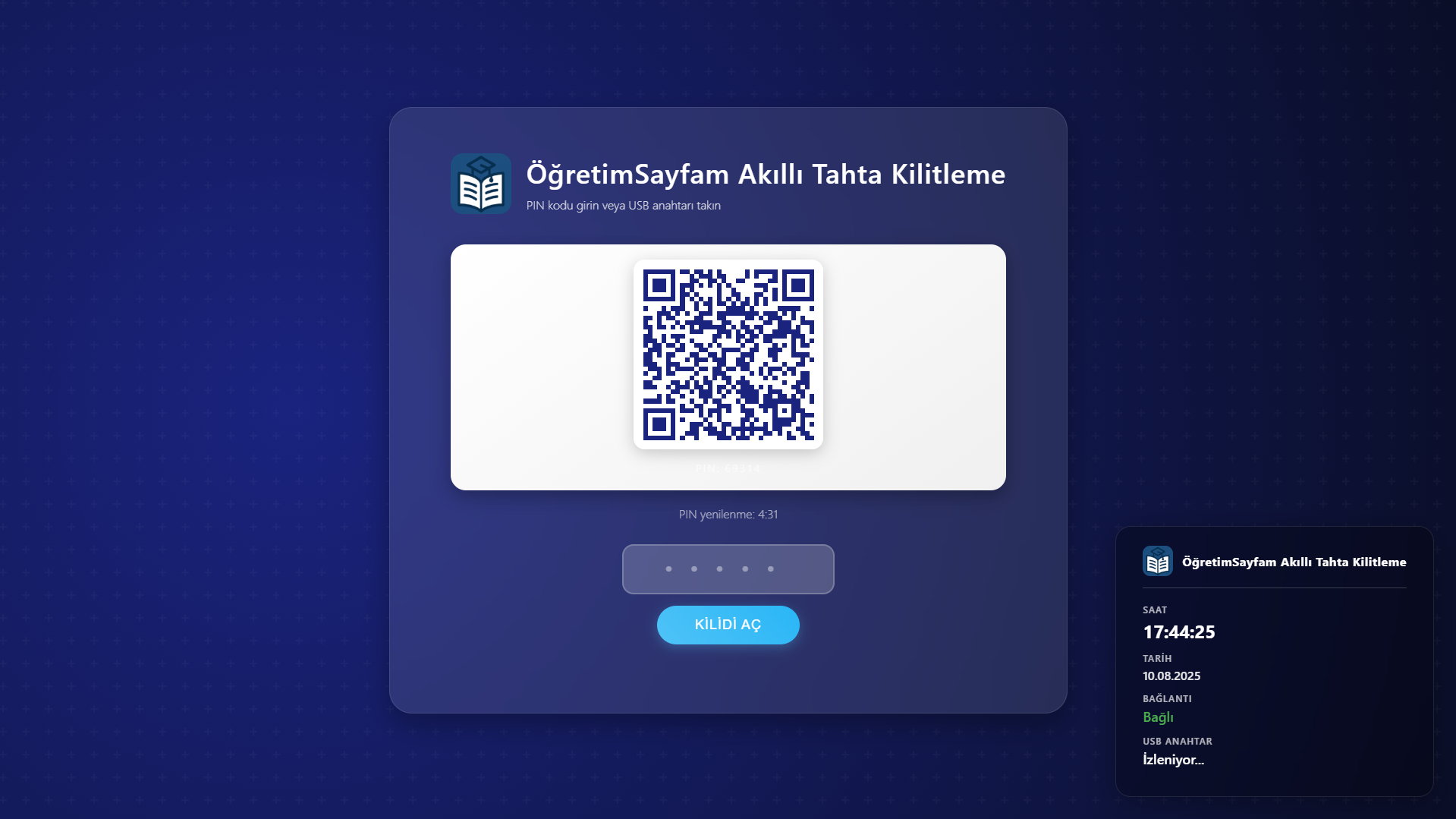 Akıllı Tahta Kilitleme Ekranı